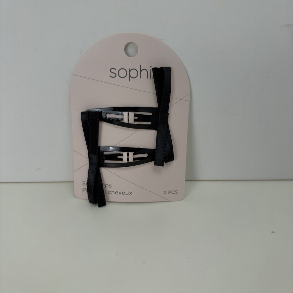Sophi Hair Black Bow Clips Hair Accessory Women's 2 PCS